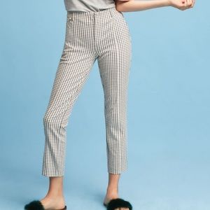 Anthropologie Essential Slim Plaid Trousers